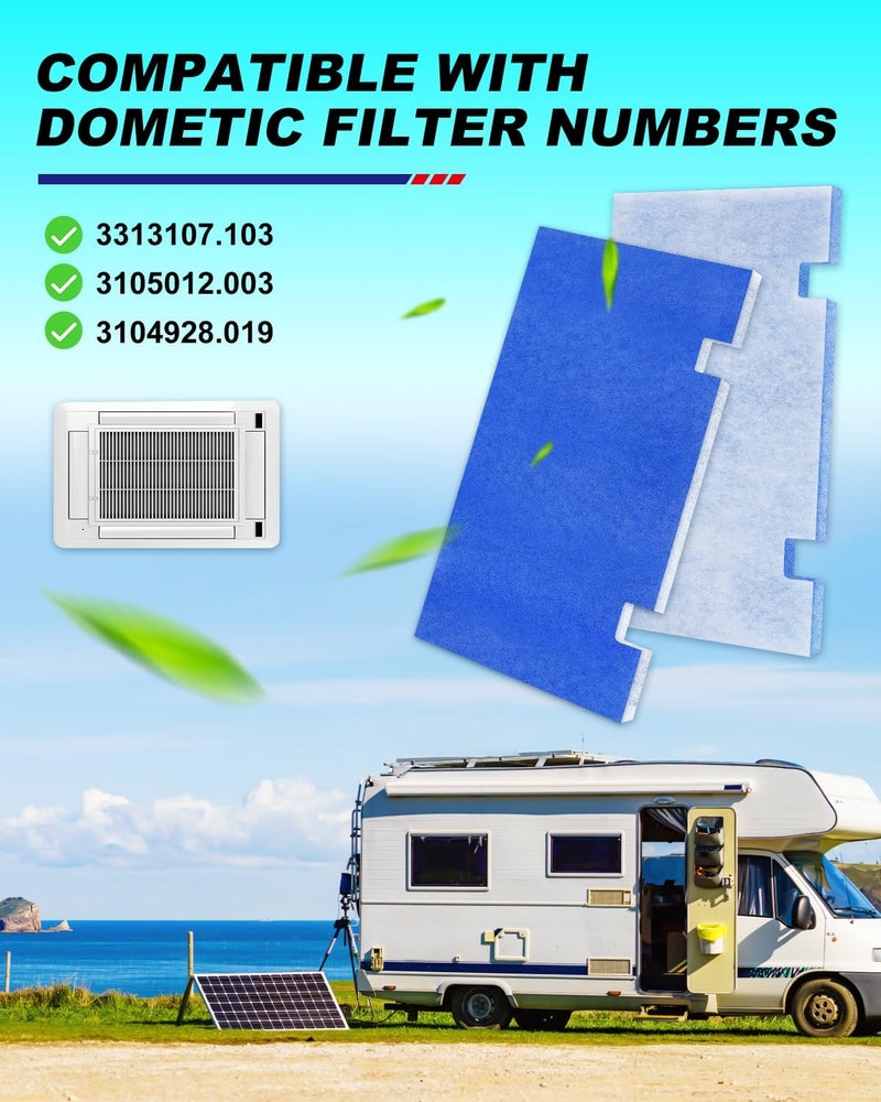 AutoEC MERV 6 Rated RV AC Filter Replacements Compatible with Dometic 3313107.103 & 3105012.003 & 3104928.019, RV Air Conditioner Filters Excellent Air Permeability, 14"X7.5" RV Air Filters, 6PACK - Image 2